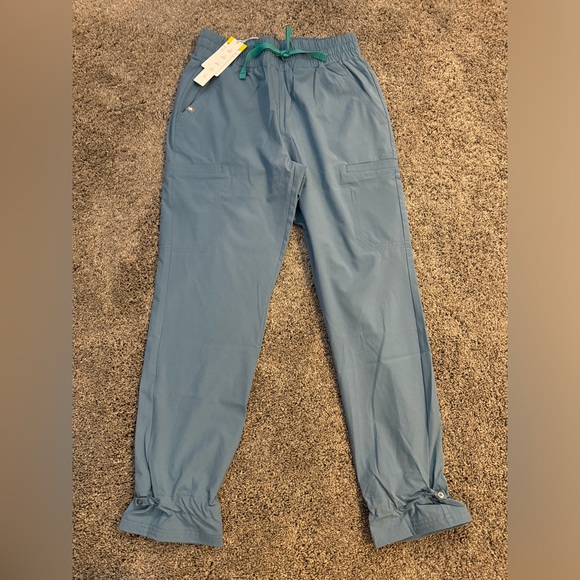FIGS SAUMER HIGH WAISTED JOGGER SCRUB PANTS COLOR BLUE NWT - Picture 6 of 13